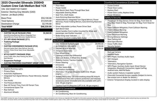 chevrolet silverado 2500hd 2025 2GC1KMEY1S1154051 image chevrolet silverado 2500hd 2025 2GC1KMEY1S1154051 image